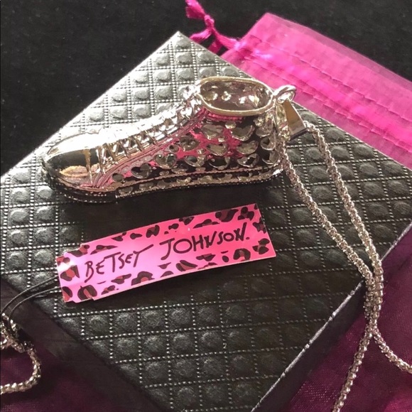 Betsey Johnson Jewelry - Silver Sneaker Betsey Johnson 28 inches new